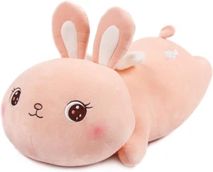 22" Pink Plush Stuffed Animal Pillow Soft Hugging Pillow Bunny Plush Toys - Picture 1 of 7