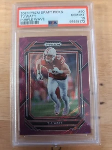 2023 PANINI PRIZM DRAFT PICKS #90 TJ WATT PURPLE WAVE *RARE* PSA 10 🔥🔥🔥 - Picture 1 of 2