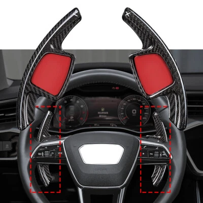 Carbon Fiber Shift Paddle Extension Cover For Audi A/3/4/5/6/7 S4 C8 Accessories - Image 1 of 4