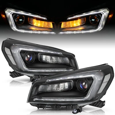 For 2013-2016 GMC Acadia Halogen Projector Black Headlights Headlamps Assembly - Image 1 of 4