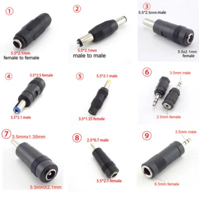 DC female male jack plug 5.5X 2.1mm 2.5mm 6.5mm 3.5mm adapter Connector laptop - Image 1 of 4
