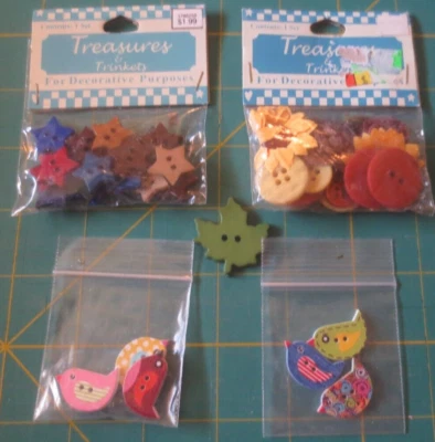 Decorative Buttons Crafts Sewing (2 NIP)  Treasures Trinkets Fall Flower Stars - Image 1 of 4