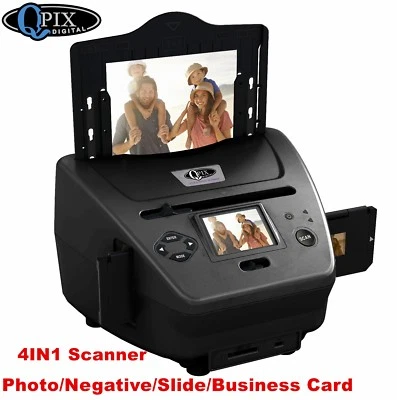 10/22 MP QPIX 4 in 1 FILM/SLIDE/PHOTO/NAME CARD SCANNER WITH 4G SD CARD - Image 1 of 4