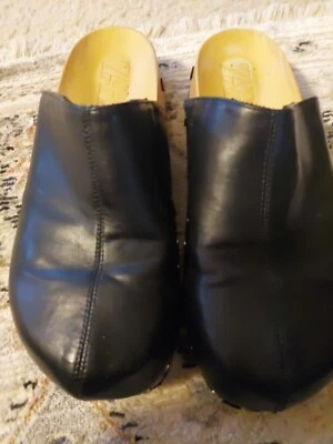 Zara Womens Slip On Studded Leather Clogs Mules Black Size 38 - Image 1 of 4