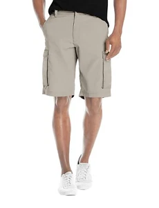 Agile Mens Super Comfy Flex Waist Cargo Shorts ASH45170 Stone 38 - Picture 1 of 4