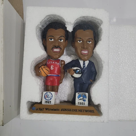 Dr, J Julius Erving Sixers & Orlando Magic Bobblehead Dual Statues Cover