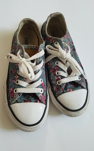 Scarpa da tennis bambina Converse All Star floreale denim taglia US 12 usata
