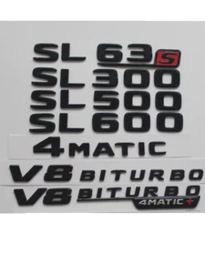 Gloss Black SL55 SL63 SL65 SL73 AMG SL280 SL300 SL350 SL400 SL500 SL600 Emblems - Picture 1 of 21