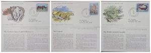 O) 1978 CENTRAL AFRICAN, WWF. WILDLIFE FUND, CROCODILE, LEOPARD, RHINOCEROS, FDC - Picture 1 of 1