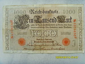 Deutsche Reich 1000 Mark 1910 - Reichsbanknote Kaiserreich,