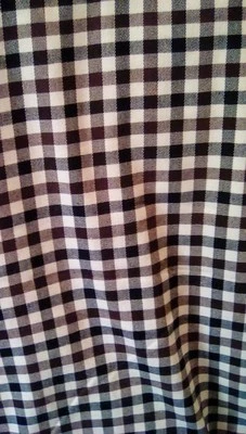 Terno elástico tingido com fio de 3 jardas_chocolate/marfim_poliéster/raiom_45"largura - Imagem 1 de 4