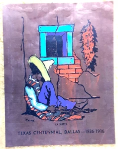 "La Siesta" Multimedia Copper Foil Art by C A Paine; Texas Centennial; 1936; VG+ - Picture 1 of 1