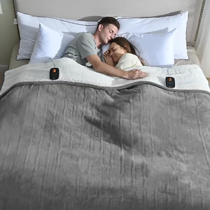 Electric Blanket Queen Size，Dual Control Heated Blankets with 0.5-12H Auto-Off a - Picture 1 of 7