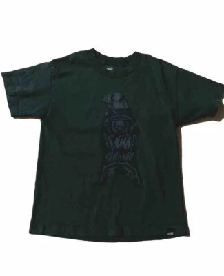 Vans T Shirt Boy's Medium Forest Green Grizzly Bear Skull Off The Wall SOCAL EUC - Image 1 of 4