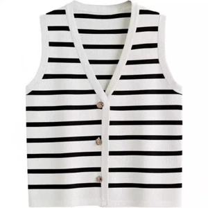 Womens Knitted Coat Cardigan Sleeveless V-neck Waistcoats Jumper Loose Vest Tops - Picture 1 of 32