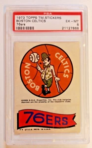 Tarjeta adhesiva PSA 6-1973 Topps NBA c1969 Boston Celtics-Philadelphia 76ers EX-MT - Imagen 1 de 7