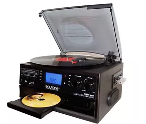 Boytone Bluetooth Record Player Turntable AM/FM Cassette CD/MP3/SD/USB BT-22B - Picture 1 of 5