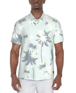 PGA TOUR Oversized Palm Print Short Sleeve Performance Polo Men's S Bright White - Picture 1 of 16
