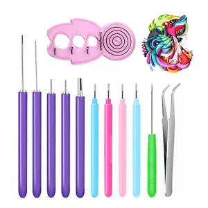 12PCS Paper Quilling Kit - Slotted Needle Pen Rolling Curling Paper Quilling - Picture 1 of 8