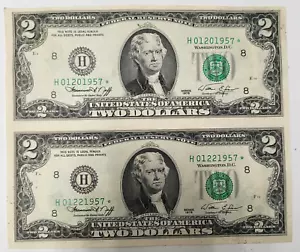 1976 Bicentennial Uncut US $2 Star Notes Uncirculated & Crisp - Picture 1 of 2
