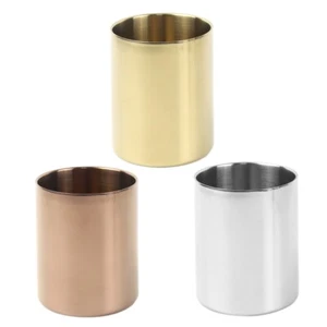 Multicolor Stainless Steel Pen Holder Cup Multi Use Pencil Pot Flower Mini Vase - Picture 1 of 24