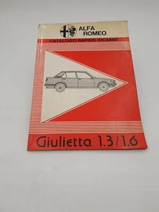 Manuale officina Alfa Romeo Giulietta 1.3 1.6 catalogo rapido ricambi ediz. 1978 - Foto 1 di 24