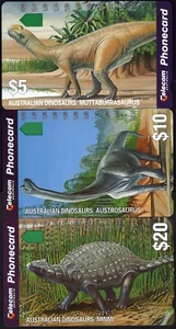 Juego de 3 tarjetas telefónicas de Australia Dinosaurs 1994 como nuevas nunca usadas - Imagen 1 de 1