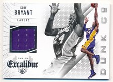 KOBE BRYANT 2014/15 PANINI EXCALIBUR DUNK COMPANY LAKERS GAME USED JERSEY SP