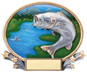 Placa de pesca de lubina 8"x7" personalizada gratis - Imagen 1 de 2