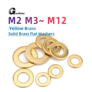 Brass Flat Washers M3 M4 M5 M6 M8 M10 M12 For Bolts & Screws Thickening Grommet - Picture 1 of 60