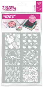 Silkscreen Stencil For Polymer Clay Tropical - Picture 1 of 2