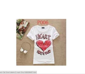 Womens Heart T-shirt Top summer cute size M - Picture 1 of 1