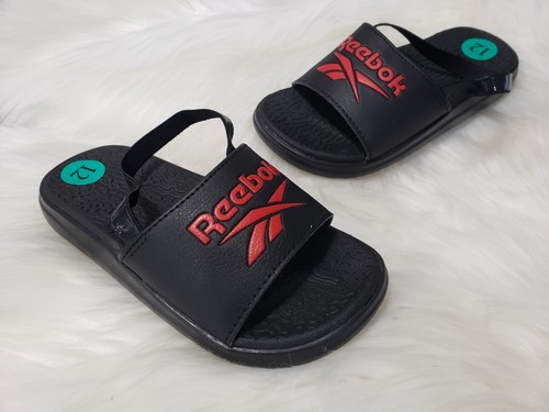 NUOVI sandali slip on Reebok ragazzo cinturino alla caviglia TAGLIA 12 nero tinta unita acqua