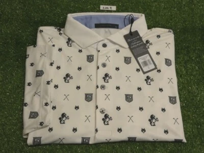 Camisa de golfe masculina com estampa de cabra Greyson C.C. Logotipo branco ártico extra grande - Imagem 1 de 2