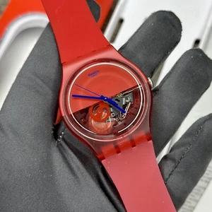 NEW✅LIMITED EDITION✅ Swatch New Gent DIPRED Red Silicone Unisex Watch SUOR103 - Picture 1 of 14