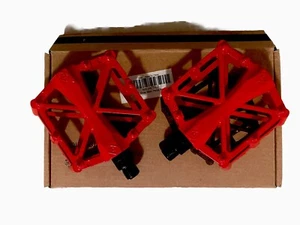 DUNCHATY Mountain Bike Pedals Aluminum CNC Bearing 9/16 Threads : Red Color - Picture 1 of 5