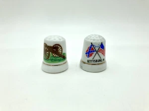 Juego De Colección De 2 Dedales De Porcelana - Gettysburg PA Guerra Civil - Imagen 1 de 4