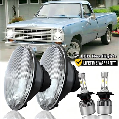 Farol de LED redondo de 7 polegadas para Dodge D100 D150 D200 D300 Dart Ramcharger Pickup - Imagem 1 de 4