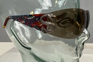 Vintage ED HARDY Sunglasses W/ Snakes & Rhinestones Tortoise EHS005 - Picture 1 of 9