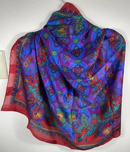 Berkshire Bufanda Chal Mujer’s Rojo Púrpura Vacaciones Dinero Antiguo Elegante Hecho en Italia - Imagen 1 de 6