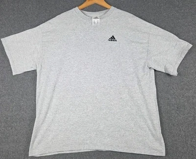 Camisa Adidas De Colección Para Hombre Grande Gris Bordado Logo Informal Gimnasio Foto 1 de 4