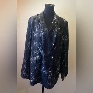 Simply Vera Vera Wang- Black Floral Blazer Size XL - Picture 1 of 7