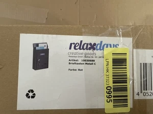 Relaxdays Briefkasten rot - Bild 1 von 3