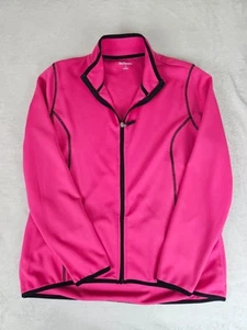 Kim Rogers Womens Large Jacket Full Zip Hot Pink 100% Polyester - Picture 1 of 6