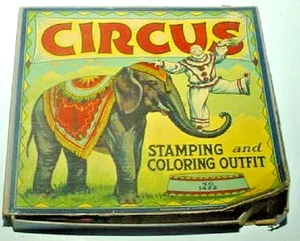 VINTAGE ZIRKUS STEMPELN & AUSMALEN OUTFIT # 1422 BAUMGARTEN & CO. - Bild 1 von 2