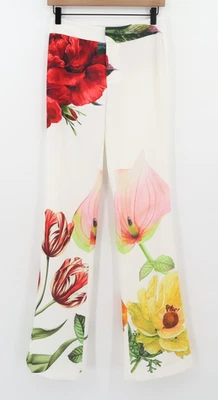 Calça Alice & Olivia Livi cintura média boot cut em Le Parisien branca floral tamanho 0 - Imagem 1 de 4