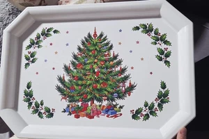 Árbol de Navidad de colección años 80 con bandeja de plástico para juguetes, The Caterer, The Ullman Co. - Imagen 1 de 8