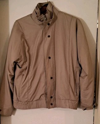 London Fog Men's Vintage Removable Faux Fur Lining Zip Up Jacket Tan Size 38R - Image 1 of 4