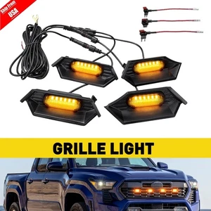 4Pcs Amber LED Grill Lights For 2024 2025 Toyota Tacoma TR D Sport / Off-Road US - Picture 1 of 15