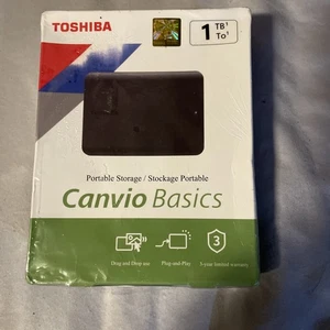Toshiba Canvio Basics 1TB Portable External Hard Drive Black-  - Picture 1 of 2